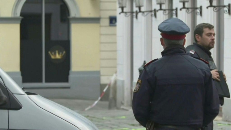 Police and forensics at terror attack scene in Vienna