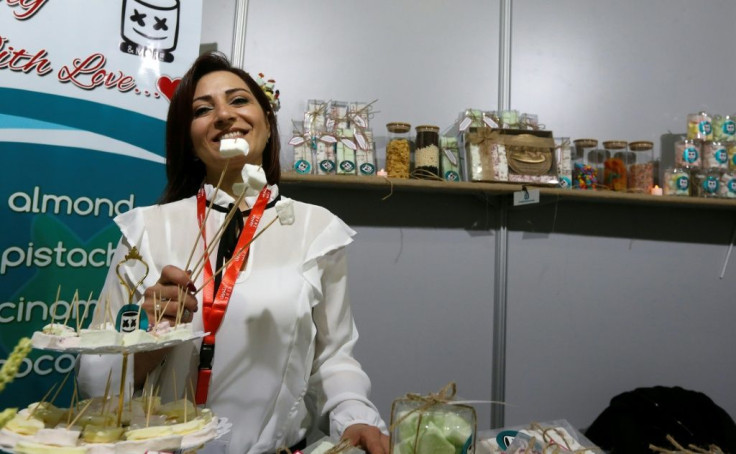 Sonali Ghazal displays Aleppo-made marshmallows scented with rose water or pistachios