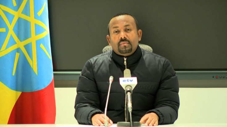 Prime Minister Abiy Ahmed, pictured on the public broadcaster EBC as he announced the military response on Wednesday