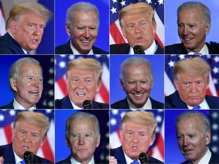Combination of pictures of Democratic presidential candidate Joe Biden and US President Donald Trump