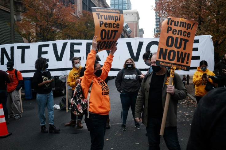 Protesters outside the Philadelphia Convention Center