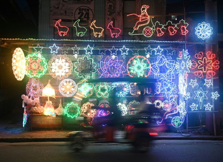 Lanterns and lit ornaments for sale in San Fernando near Manila as the Philippines gears up for Christmas