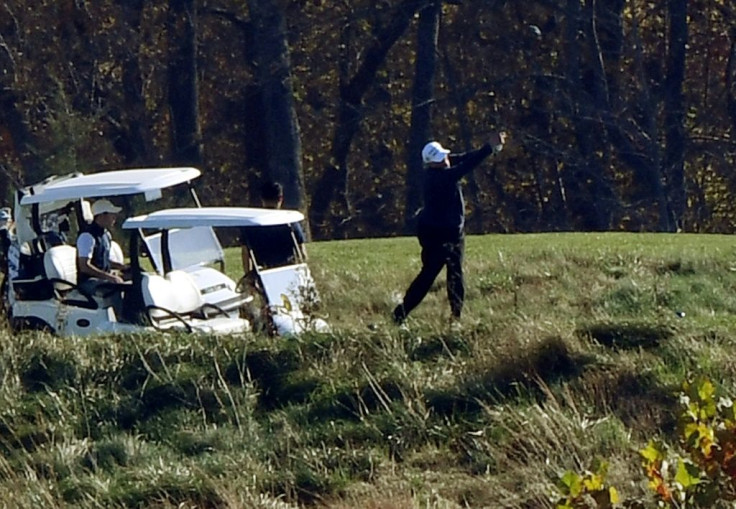 Donald Trump is seen at his golf course in Sterling, Virginia, on November 7, 2020