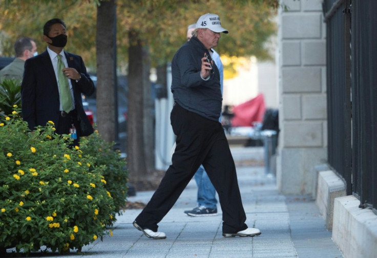 US President Donald Trump returns to the White House after a golf round on November 7, 2020 that came as TV networks were declaring Joe Biden the president-elect