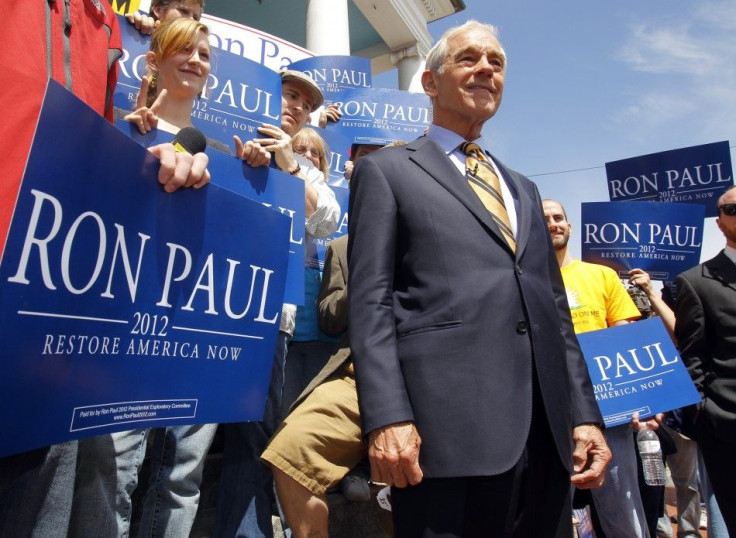 U.S. Representative Ron Paul (R-TX) waits for a television interview at a campaign stop in Exeter