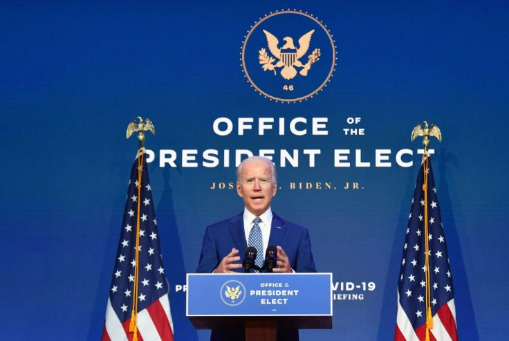 US President-elect Joe Biden delivers remarks at The Queen in Wilmington, Delaware, on November 9, 2020.President Donald Trump was still refusing to concede his election loss November 9, 2020, but Democrat Joe Biden plowed ahead anyway with the first meet