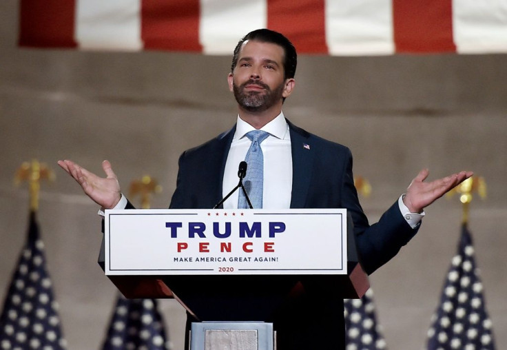 Donald Trump Jr. speaking during the first day of the Republican convention in Washington