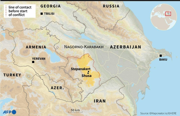 A map of the Nagorno-Karabakh conflict