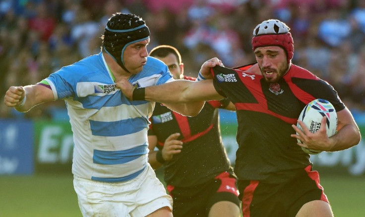 Georgia's Merab Sharikadze in action at the 2015 Rugby World Cup