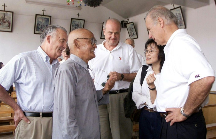 Joe Biden visited the village church in Yanzikou and received mass from the priest at the time