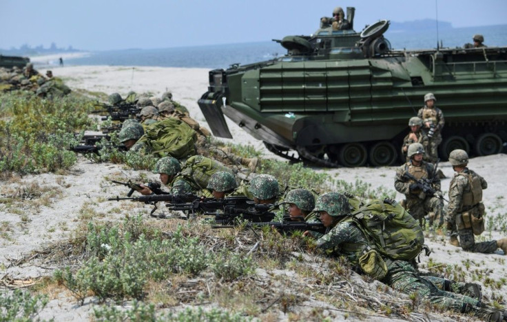 Philippines and US marines taking part in a training exercise in San Antonio in 2018