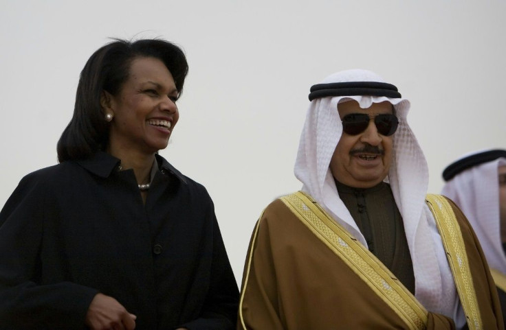 Seen here with then US secretary of state Condoleezza Rice in 2008, Prince Khalifa cultivated close ties with Washington during his five decades as Bahraini prime minister