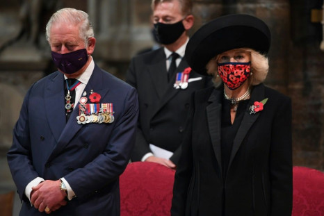 Britain's Prince Charles, Prince of Wales and Britain's Camilla, Duchess of Cornwall attended a service to commemorate the centenary of the burial of the Unknown Warrior at Westminster Abbey