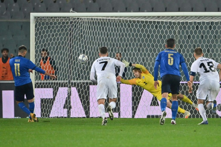 Vincenzo Grifo scored his first Italy goals in a 4-0 thumping of Estonia