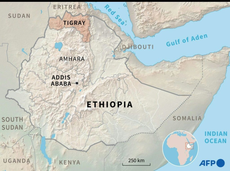 Map of Ethiopia locating the region of Tigray