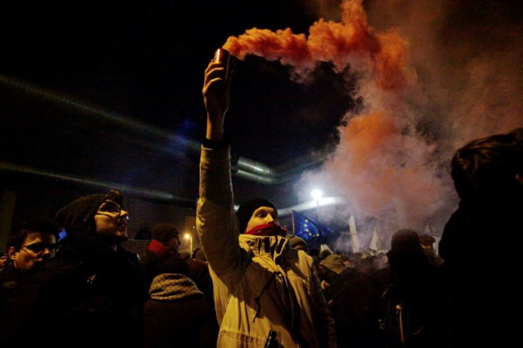 Hungary has faced protests for press freedom over the years like this one in front of the headquarters of MTVA