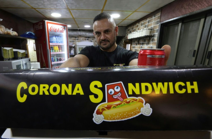 Raed Bannura says the idea of setting up a snack bar named the "Corona Sandwich" struck him when he woke up one morning