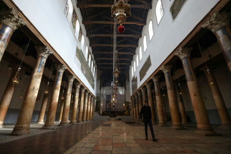 Normally, Bethlehem's Church of the Nativity is crammed with visitors but the site is nearly empty because of coronavirus