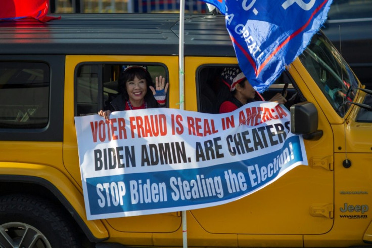 Trump supporters demonstrate in Beverly Hills, California on November 7, 2020