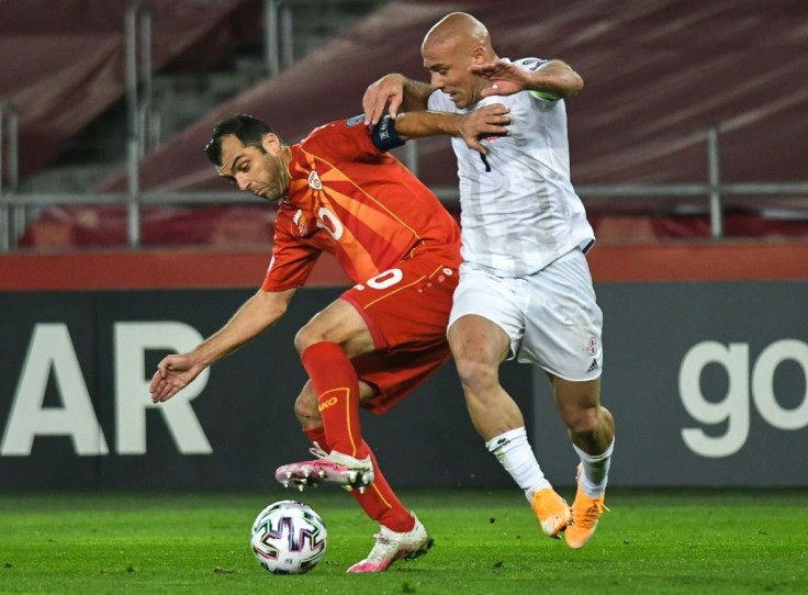 Veteran forward Goran Pandev (L) has spearheaded North Macedonia's footballing march