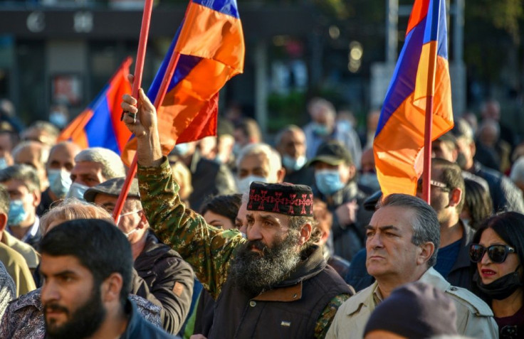 Armenia's capital has been rocked with protests like this one on Thursday since a controversial peace deal with Azerbaijan earlier this week
