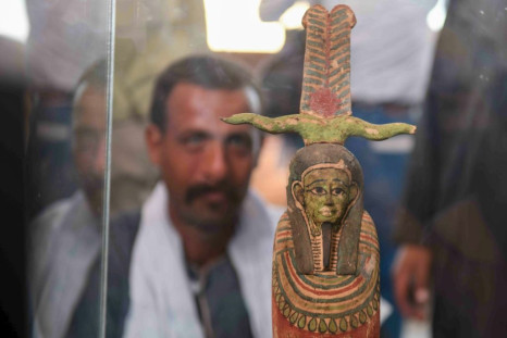 Statues of ancient deities and funerary masks were also found in the sprawling Saqqara necropolis south of the Egyptian capital Cairo