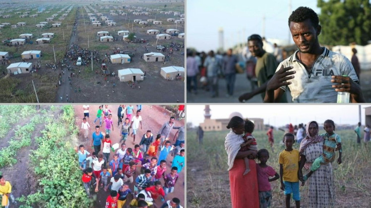 Ethiopians cross the border into Sudan after fleeing military violence in the Tigray region.