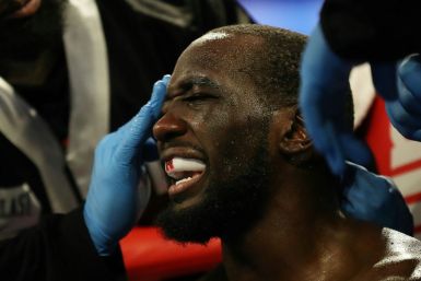 Unbeaten Terence Crawford, shown here in 2019, stopped England's Kell Brook in the fourth round to retain his WBO welterweight title and earn his eighth straight knockout victory