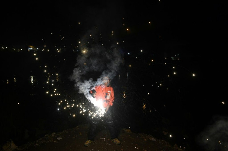 The sound of firecrackers being regularly set off were heard in the city of 20 million people