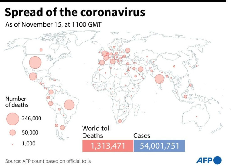 A world map showing the number of Covid-19 deaths by country