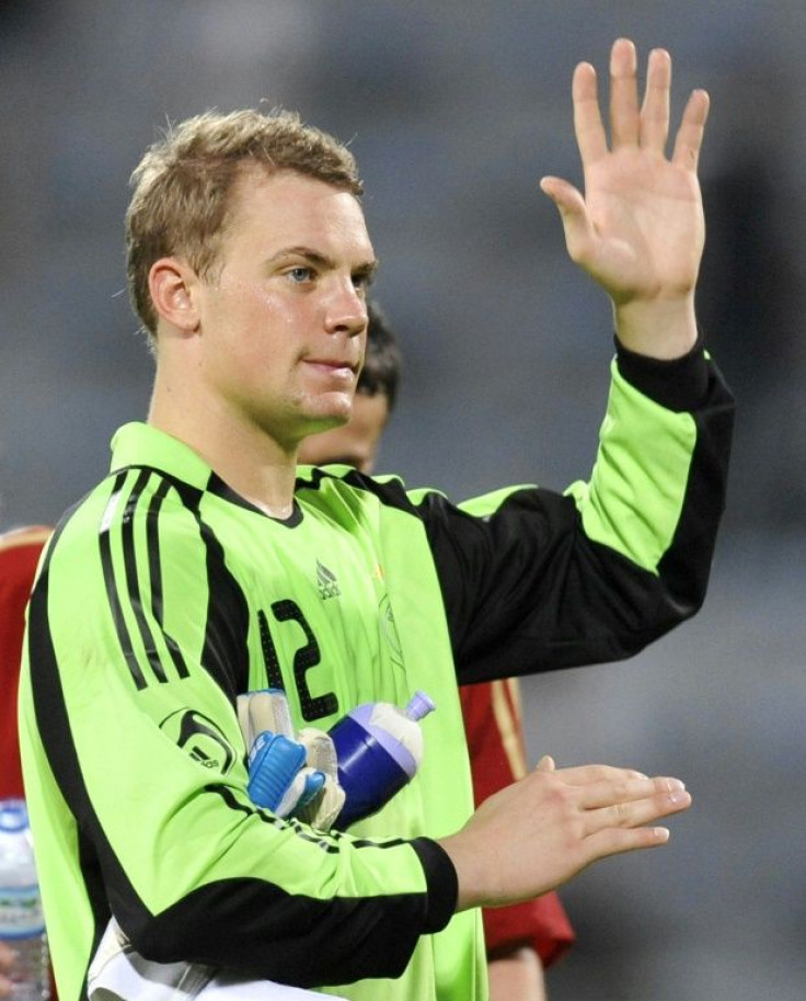 Manuel Neuer after making his Germany debut against the United Arab Emirates in Dubai in June 2009