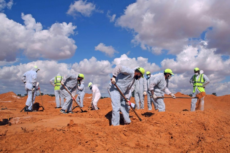 A mass graves in Tarhuna, southeast of the capital Tripoli, where officials say that so far 115 bodies have been unearthed