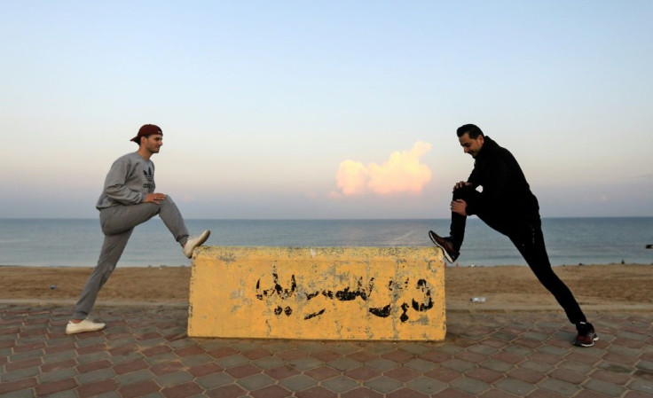 More people in Gaza than usual are taking to the promenade to exercise amid the coronavirus pandemic