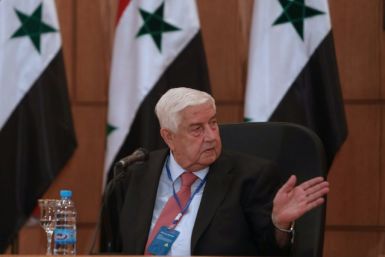 Syrian Foreign Minister Walid Muallem at a press conference with his Russian counterpart (unseen) in Syria's capital Damascus, on September 7, 2020