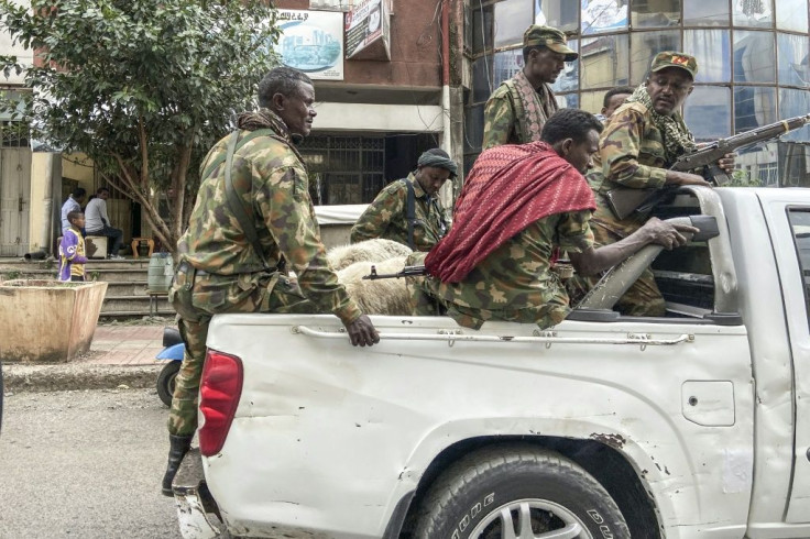 Members of the Amhara militia, which fight alongside federal and regional forces against forces in Tigray