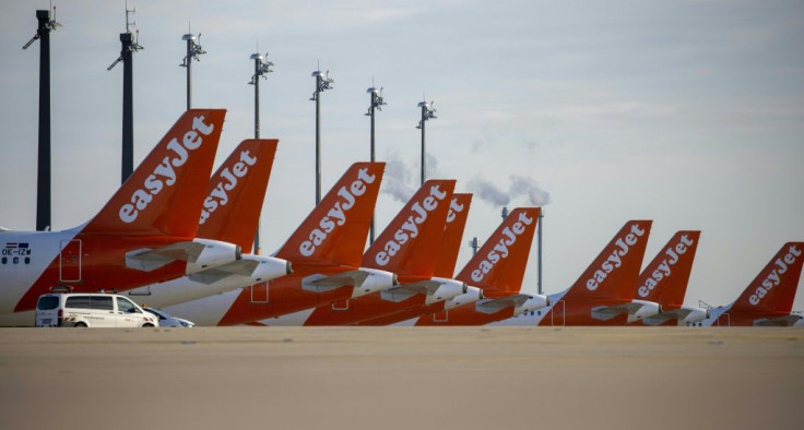 Easyjet planes stand idle as the company reported its first ever annual loss due to the coronavirus pandemic