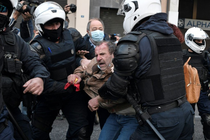Police said around 100 demonstrators were arrested