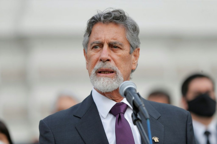 Peru's new president Francisco Sagasti, speaking after his election by Congress in November 2020