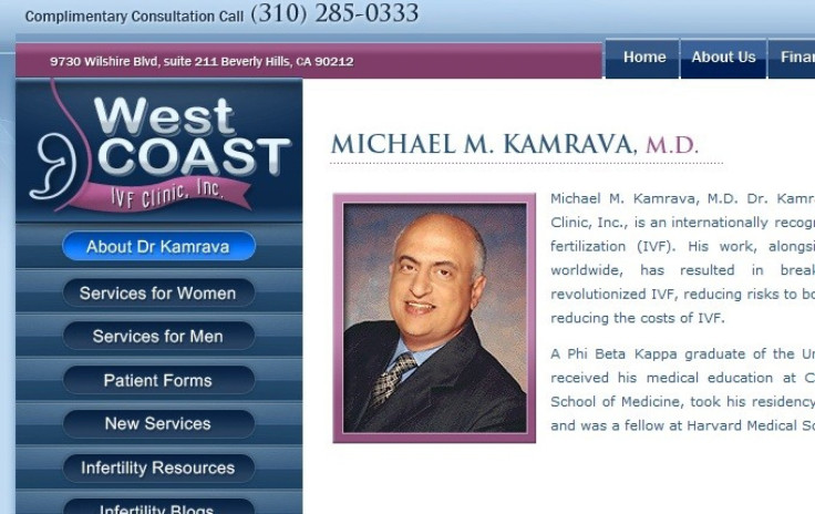 Introduction page of Michael Kamrava in IVF Clinic, Inc website