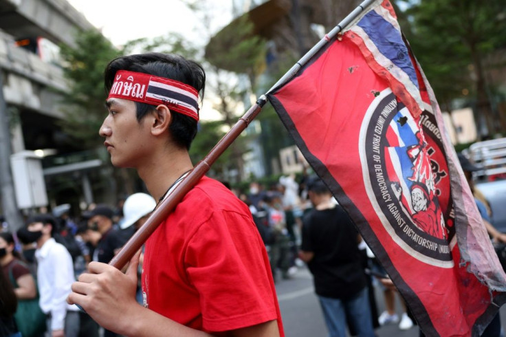 Protesters gathered at the Ratchaprasong junction in Bangkok's shopping and commercial heart, after their leaders vowed to step up the movement