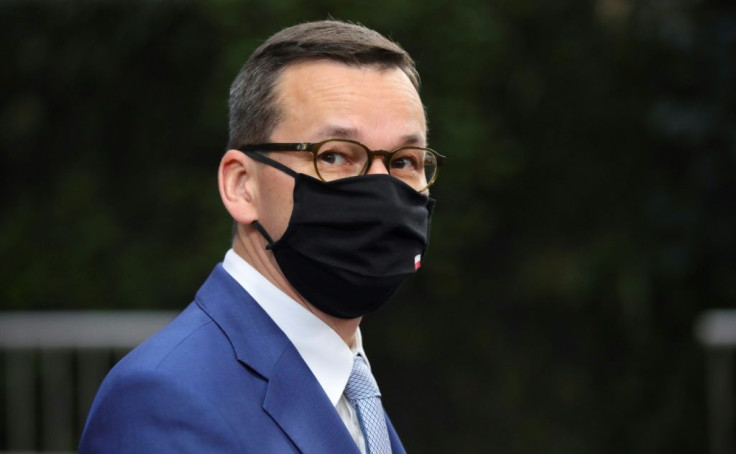 Polish Prime Minister Mateusz Morawiecki (pictured October 2020) said a "European oligarchy" was trying to bully weaker EU members, while his Hungarian counterpart Viktor Orban called the conditionality plan a form of "blackmail"