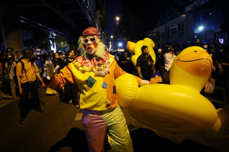 The ducks have become a symbol of the Thai protests after demonstrators used them as shields against police water cannon