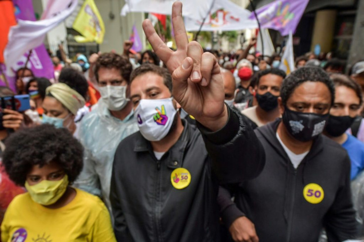 Guilherme Boulos, a 38-year-old leader of the Homeless Workers' Movement (MST), defied early opinion polls to survive for a runoff against the incumbent in Sao Paulo, center-right Mayor Bruno Covas