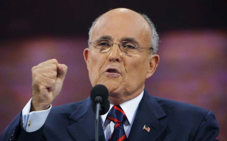 Former New York Mayor Rudy Giuliani speaks