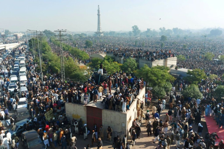 Crowds of mourners gather for funeral prayers for hardline Pakistani cleric Khadim Hussain Rizvi in Lahore