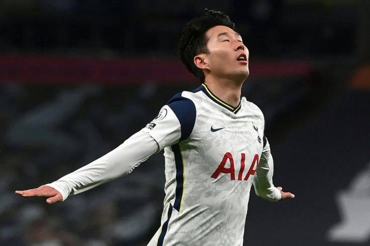 Tottenham's Son Heung-min celebrates scoring against Manchester City