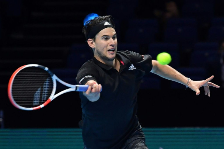 Dominic Thiem in action against Daniil Medvedev in the ATP Finals decider