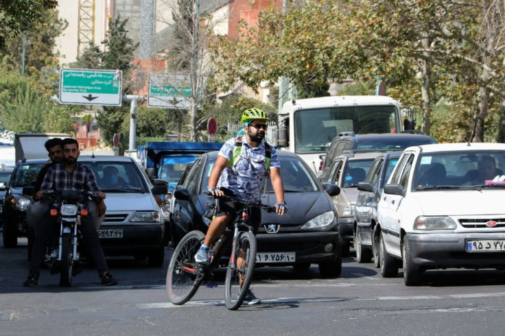 Farshad Rezayi, a 32-year-old chef, rides over 30 kilometres a day to get to and from work in Iran's capital Tehran