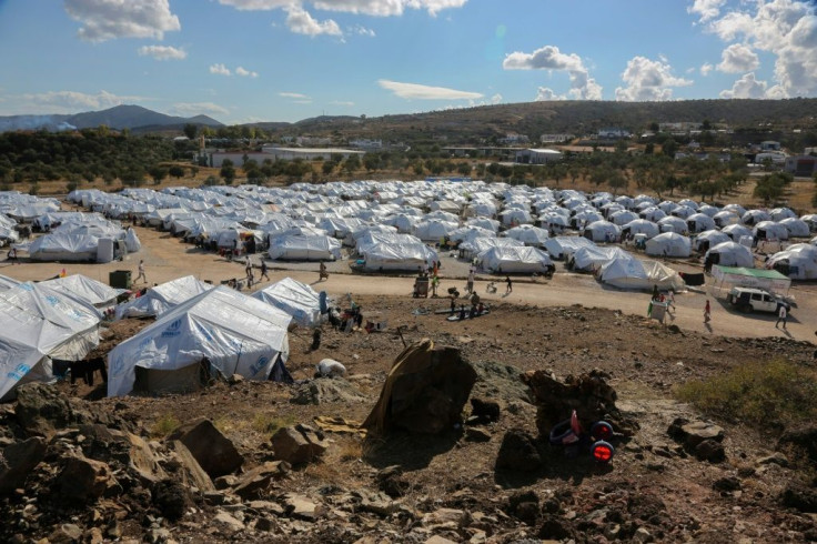 Some 7,300 migrants live in the new camp in Kara Tepe on Lesbos