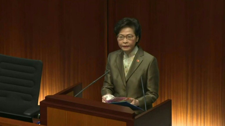 Hong Kong leader Carrie Lam delivers delayed annual policy address